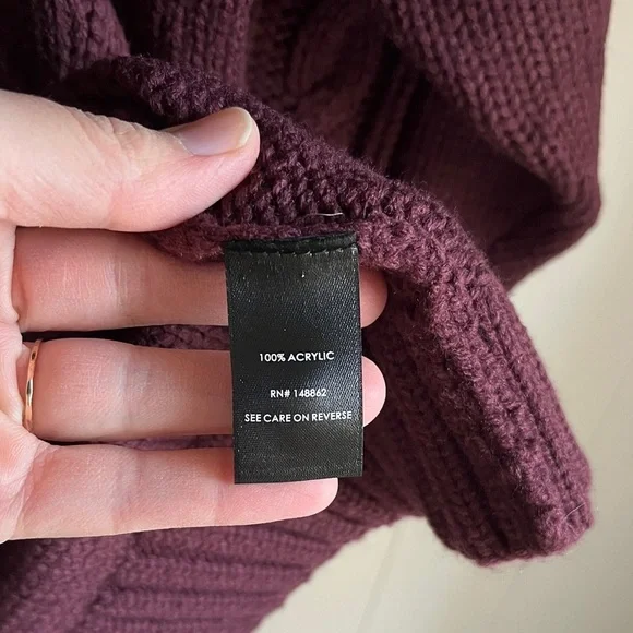 NWT Torrid Burgundy Purple Cable Knit Longline Boyfriend V-Neck Cardigan Sz 3 - Picture 11 of 14